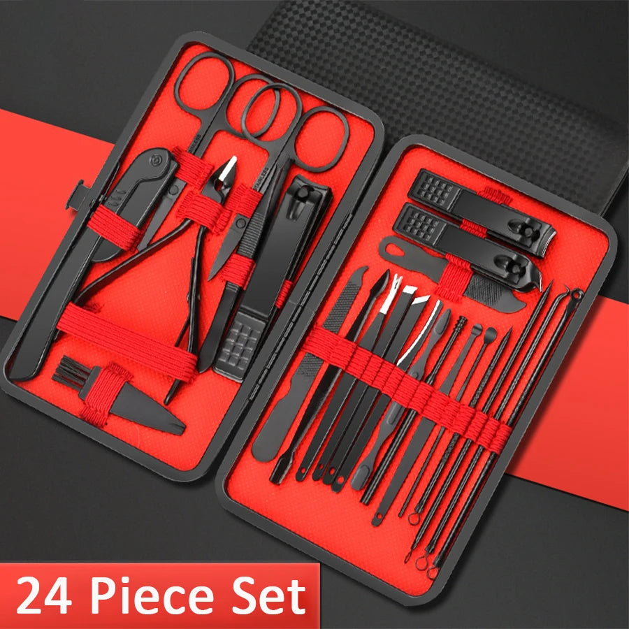 7/10/12/18/20/24PCS Professional Manicure Stainless Steel Set