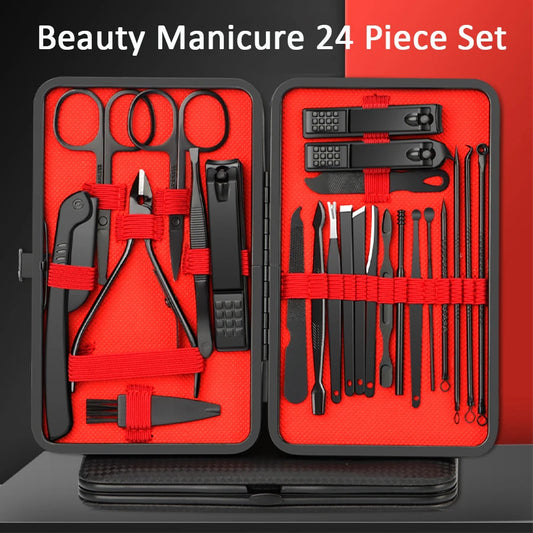 7/10/12/18/20/24PCS Professional Manicure Stainless Steel Set